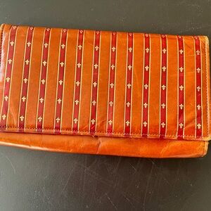 Vintage 60s Rust Embossed Leather Handbag/Clutch Purse  Made in Italy for Block